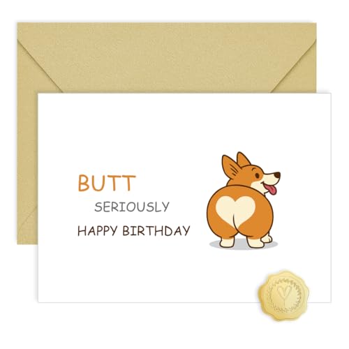 CRTURUNIQ Corgi Gifts for Corgi Lovers, Funny Birthday Card for Women Men, Birthday Decorations Ideas for Her Him
