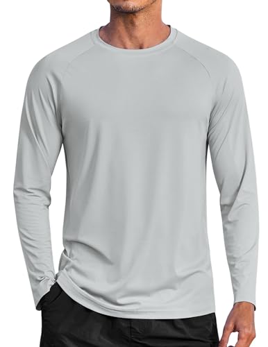 COOFANDY Men's Sun Protection Shirts Long Sleeve Rash Guard Swim T-Shirts Lightweight Quick Dry Fishing Shirts