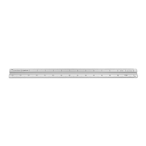 Image of Alumicolor Aluminum Engineer Metric Solid Drafting Scale, 30CM, Silver