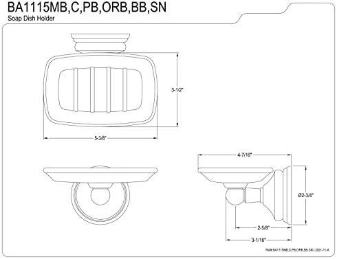 Kingston Brass BA1115C Victorian Soap Dish, Polished Chrome,5-1/4" image 4