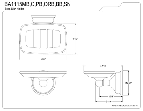 Kingston Brass BA1115SN Victorian Wall-Mount Soap Dish, Brushed Nickel by Kingston Brass - Image 2