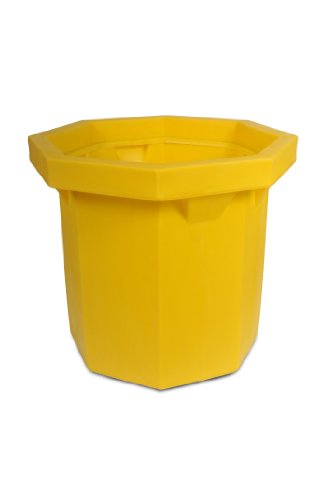 UltraTech 1043 Polyethylene Flat Bottom Ultra-Spill Collector with Drain, 66 Gallon Capacity, 5 Year Warranty, Yellow