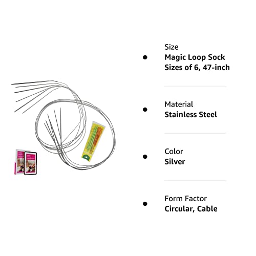 Knitpal 47-Inch (120Cm) Magic Loop Sock Circular Knitting Needles, (Free Patterns), Set Of 6 Small Sizes: 0,1,1.5,2,3, And 4 (2,2.25,2.5,2.75,3.25 And 3.5Mm) #TOP6