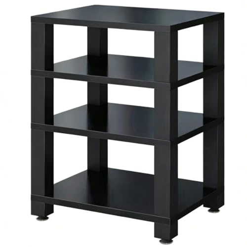 Soporte multimedia AV abierto de madera negra de 4 niveles para mueble estéreo 2