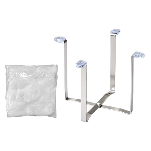 PEVive 2 escurreplatos de metal inoxidable con estructura plegable que viene con 50 cestas de recogida para restos de alimentos, estante de secado de cocina