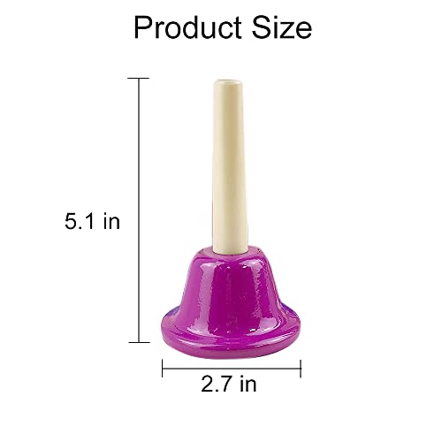 ENNBOM Hand Bell Shake 8 Notes Diatonic Metal Hand Bell Kit Rhythm - Thumbnail 6