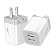USB Wall Charger, Foldable Charger Adapter, Ailkin 2Pack 2.4Amp Dual Port Quick Charger Plug Cube Replacement for Phone 11Pro Max/X/XS/XR/8/7/6S Plus, Samsung Galaxy S10/S9/S8 Edge, LG, HTC, Kindle
