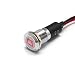 Alpinetech PL12MS 12mm 1/2" 12V LED Metal Signal Indicator Pilot Dash Light (Battery/Alternator Warning)