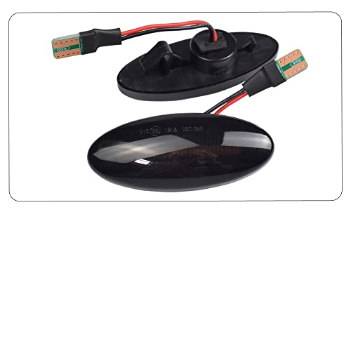 2 pièces feu de position latéral dynamique clignotant for Opel Vauxhall Vectra B Mk1 1995 1996 1997 1998 1999 2000 2001 2002 2003(Dynamic Smoked)