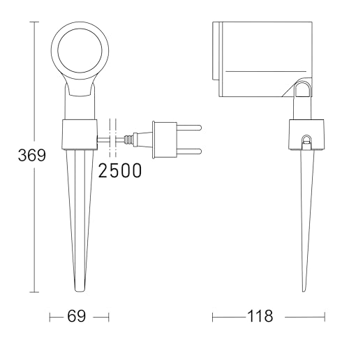 Steinel LED Strahler Spot Garden anthrazit, 6,7 W Bodenstrahler mit Erdspieß, 620 lm Spotlight, Garten Spot schwenkbar, Aluminium