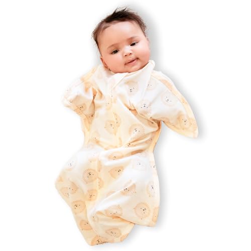 Image of SleepingBaby Zipadee-Zip Transitional Swaddle Sack, 3-6 Month - Roomy Zipper Swaddle for Easy Diaper Changes and Proper Hip Development - Baby Swaddle Sack, X-Small - Lions