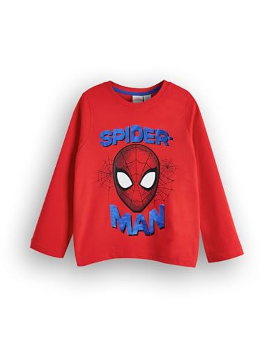 Pyjama Spider-Man garçon en rouge et bleu avec ensemble graphique manches longues