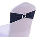 50PCS Spandex Chair Sashes Bows Elastic Chair Bands With Buckle Slider Sashes Bows For Wedding Decorations (Navy)