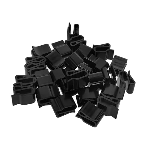 Mikikit 50pcs Photovoltaic Panel Clamp Wire Cable Clamp Cable Clip Replacement Cable Clips Wiring Frame Clip Clips for Pv Wiring Solar Panel Cable Management Metal Clips Black Plastic