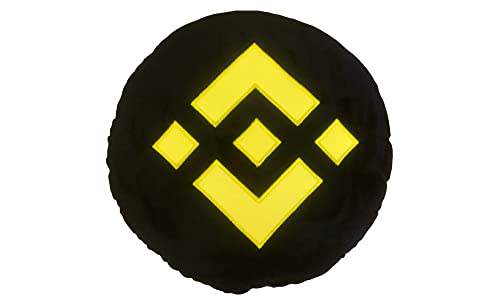 Binance Pillow - Almohada de peluche redonda bordada de felpa Crypto de BlockCraft.Shop BNB Almohada de felpa Cover