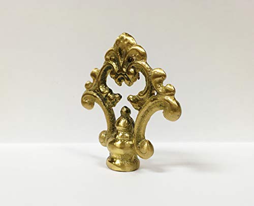 Image of Lamp Finial-Solid Cast Brass Traditional Fancy Loop lamp Finial w /Dual Threads