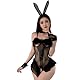 PIIKNUO Sexy Bunny Rollenspiel Dessous Bodysuit Set Spitze Cosplay Uniform Niedlich Rollenspiel Hase Kostüm Damenunterwäsche