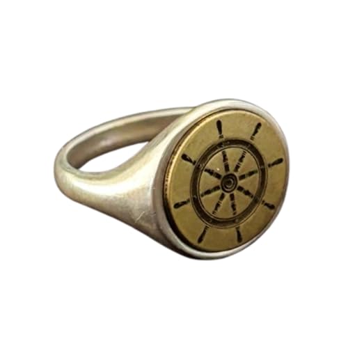 Bague roue de bateau en argent 925 inoxydable qui ne verdit pas la peau au quotidien