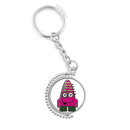 Llavero alien rosa giratorio con anillo Pilgrim de alta resistencia