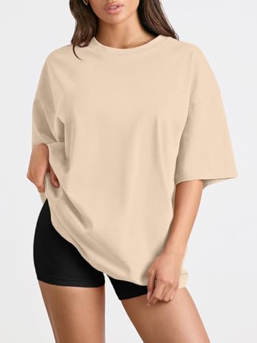 Image of Trendy Queen Womens Oversized T-Shirts Short Sleeves Workout Tops | Casual Summer Gym Tees Plus Size Fashion Clothes 2026