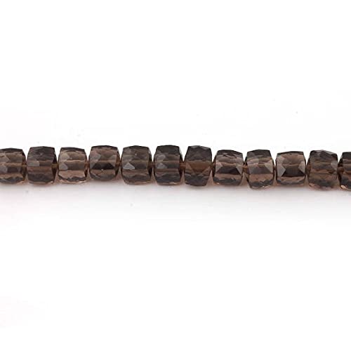 Quartz fumé perles de quartz facettées 9mm cube briolette pour fabrication bijoux fil 8 pouces