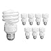 Compact Fluorescent Light Bulb T2 Spiral CFL, 5000k Daylight, 13W (60 Watt Equivalent), 900 Lumens, E26 Medium Base, 120V, UL Listed (Pack of 8)