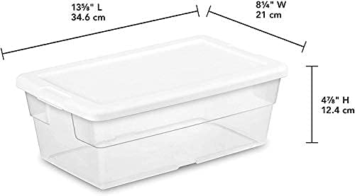 Sterilite Storage Box 13.5 X 8.3 X 4.8, 6 Qt. Clear - Pack of 2