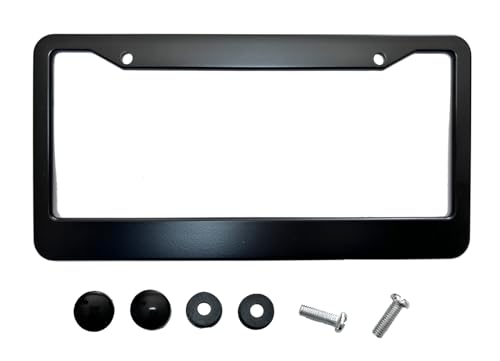 Muxkenper License Plate Frames Solid Aluminum License Plate Cover Holder Universal Car Frame for Man and Women with Screws (Black)