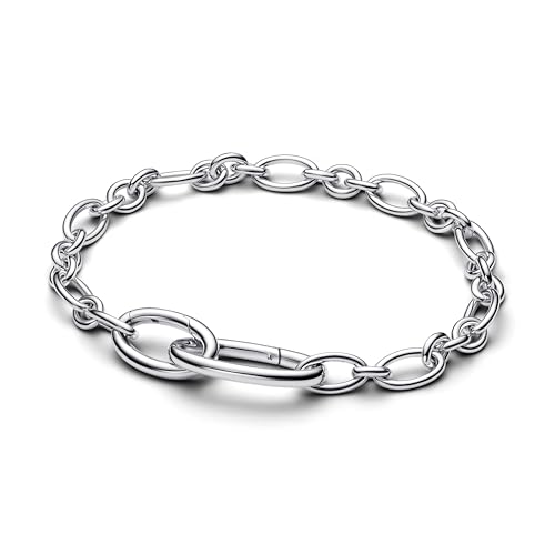 PANDORA ME Aufklappbare Ovale Gliederketten-Armband aus Sterling Silber Kompatibel ME Größe: 17 5cm 594678C00-3