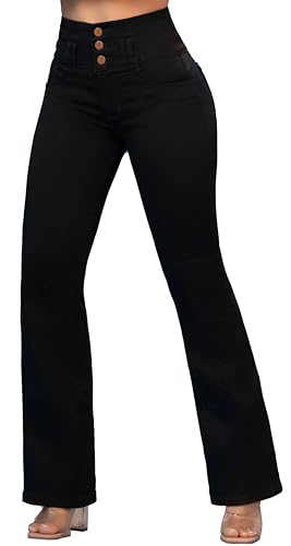 Fiorella Shapewear Pantalones Colombianos Levanta Cola | Butt Lifting Colombian Jeans Boot Cut | High Waisted Push Up 536BL2
