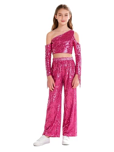 Costume danse jazz latin tout recouvert paillettes avec pantalon renvena