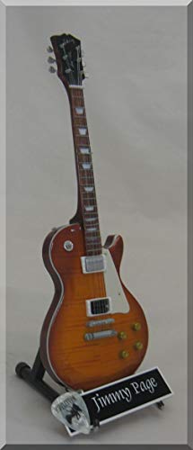 JIMMY PAGE Guitare Miniature Led Zeppelin avec médiator - Les Beatles, Paul McCartney, John Lennon, RIngo Starr, George Harrison JIMMY PAGE Guitare Miniature Led Zeppelin avec médiator