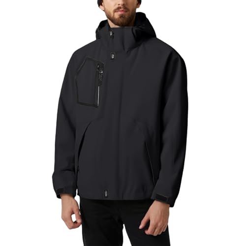 Chubasquero para hombre, impermeable, chaqueta de senderismo para hombre, de verano, ligera, cortavientos, chaqueta softshell con capucha, chaqueta para exteriores, chaqueta de entretiempo, chaqueta