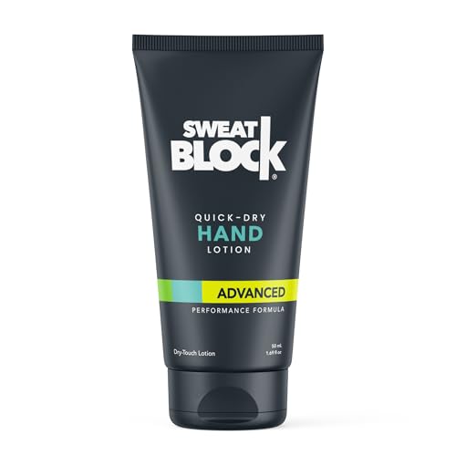 SweatBlock Antiperspirant Hand Lotion for Sweaty Palms 1.69 fl oz Travel Size Quick-Dry Hyperhidrosis Treatment for Men and Women Non-Irritating Dermatologist Tested Formula for Daily Confidence