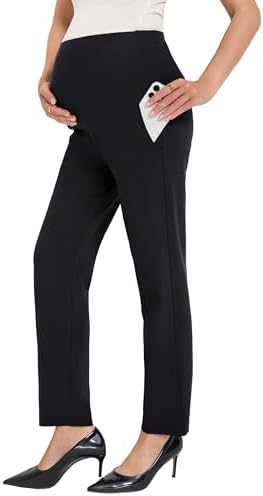BRATUC Maternity Pants for Work Pregnancy Dress Pants Stretchy Co...
