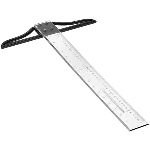 KICHOUSE T Square Ruler 17.72Inch/45Cm for Drafting Woodworking and Art Supplies - Precision Acrylic Measuring Tool with Ergonomic Design