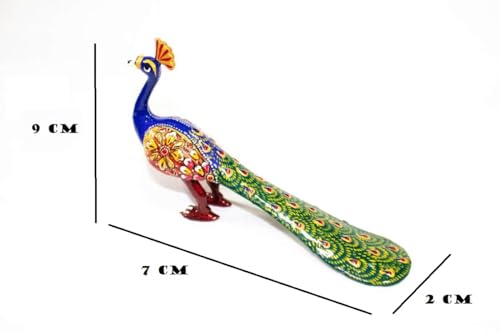 Karigar Shop Handmade Metal Peacock Statue Showpiece Decorative Figurine for Home Living Room Office Bedroom Decor
