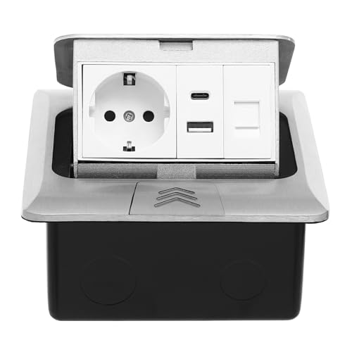 Enchufe empotrable de aluminio retráctil para mesa, enchufe de suelo, para dormitorios, salones, cocinas, oficinas, salas de conferencias