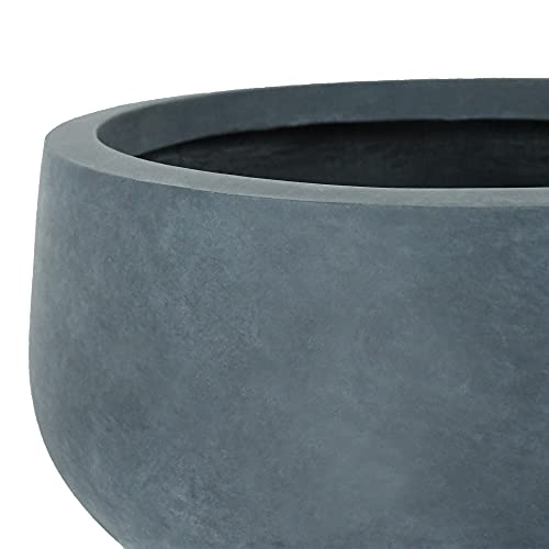 Kante Lightweight Concrete Outdoor Planter Pot Round Bowl Planters Indoor Flower Pots,16" Dia. #TOP1
