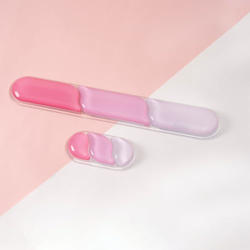 EPOMAKER CloudGel Wrist Rest for Keyboard and Mouse, 2 Pieces Silicone Wrist Support, Anti-Slip Rubber Bottom, Ergonomic Design, Suitable for Office/Computer/Laptop/Gaming (Pink) by EPOMAKER - Used condition - US$13.28
