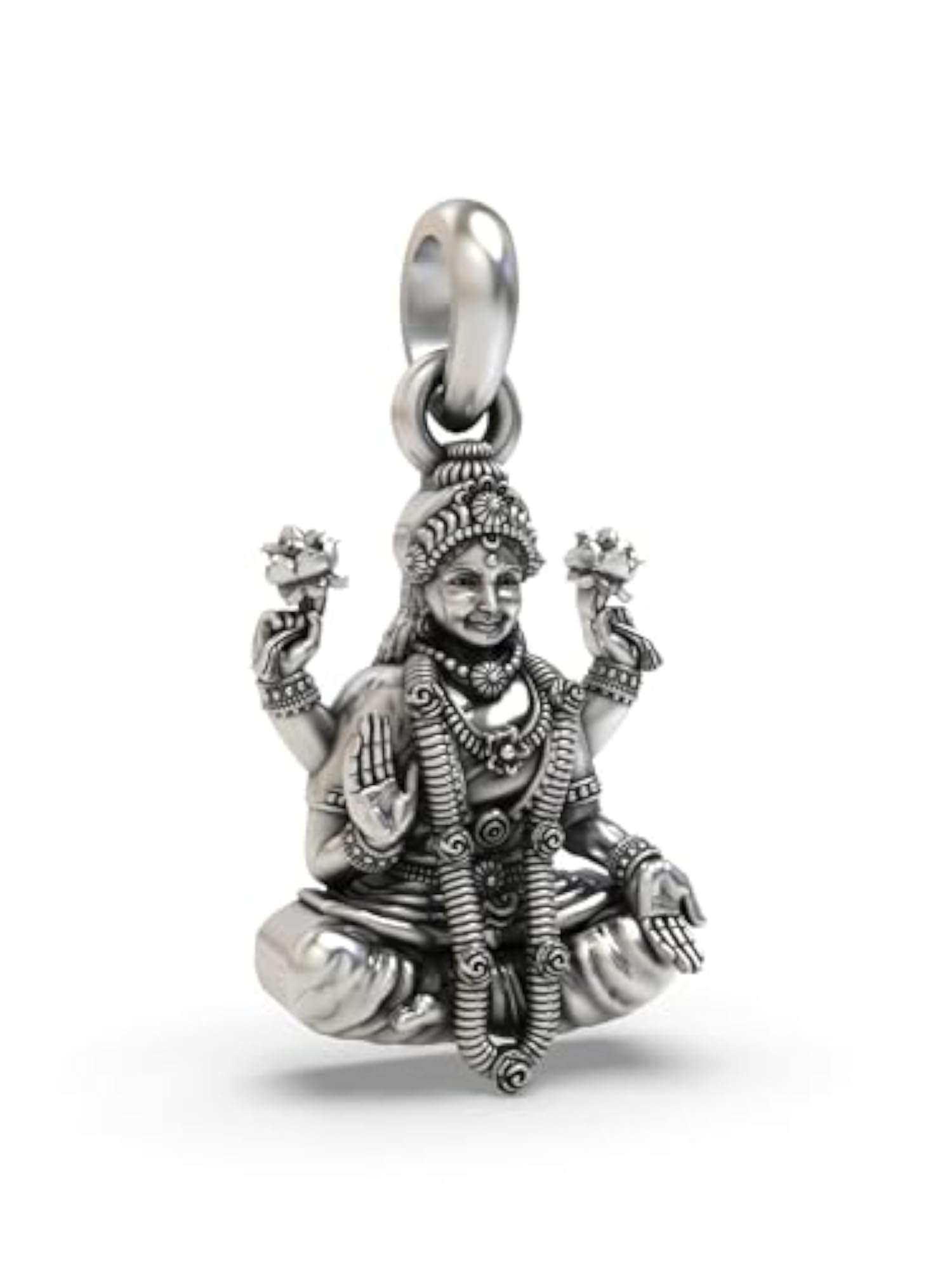 Women's 925 Sterling Silver Goddess Lakshmi Pendant Necklace