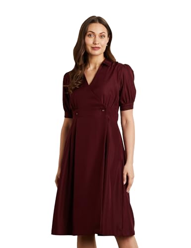 Symbol Premium Women's Fit & Flare Wrap Dress (Midi Length | Styl...