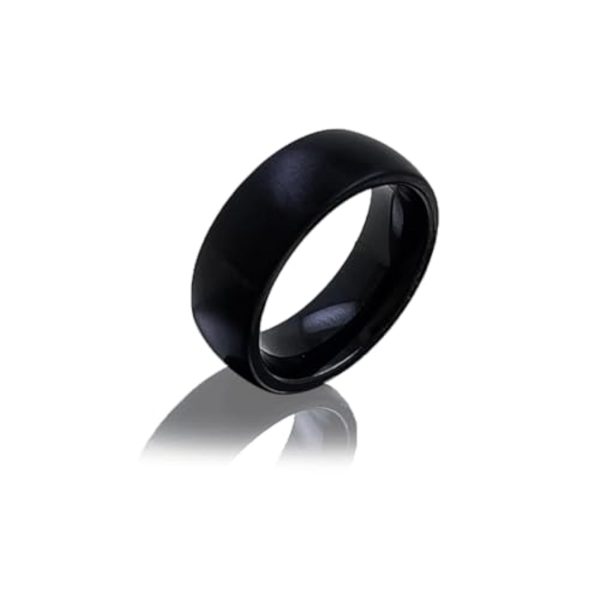 Fully Matt Black Stainless Steel Band Ring for Men
