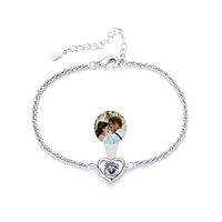 Bracciale personalizzato con foto Bracciale con proiezione personalizzata con immagine all'interno Festa della mamma Compleanno Anniversario Natale Regali per donna/mamma/moglie/amica/fidanzata
