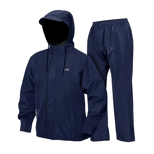 Image of TVS Unisex Double Layer Polyester Raincoat with Pant and Adjustable Drawcord for Hoodie