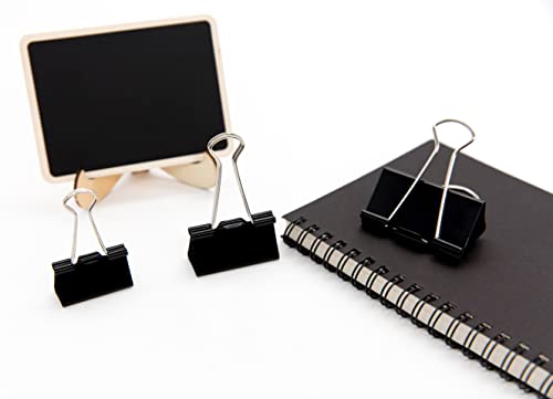 Dstelin Large Binder Clips 1.6-Inch Width (80 Pack), Big Paper Clamps Clips For Office Supplies, 0.7Inch Capacity, Black #TOP5