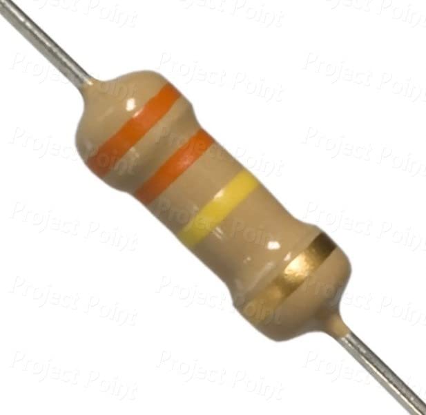 Image of BRANDED Carbon Film Resistor 1 /4 watt 4 Band Tolerance 5% - Total 100pcs Value (330K Ohms)