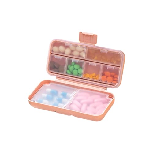 Image of yueton 1Pack Mini Compartment Plastic Organizer Small Multifunctional Organizer Portable Travel Storage Box for Hair Accessories, Cotton Swab, Sticking Plaster, Needle