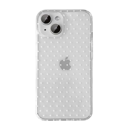 QLTYPRI Coque pour iPhone 15, Aesthetic Polka Dot Motif Design Housse Silicone Fine TPU Antichoc Protection Case pour Fille Femme, Étui Brillant avec Pois...