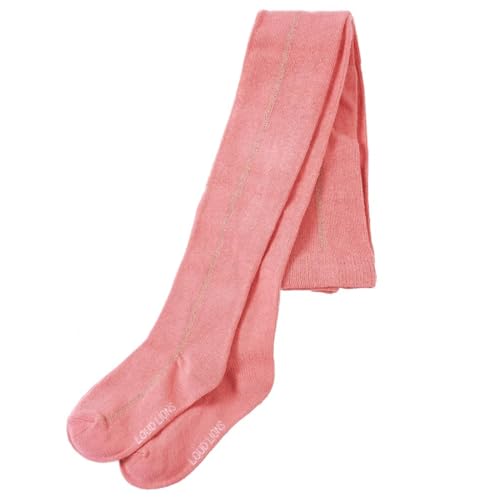 Collants vieux rose enfant scintillants avec bandes Lurex et pointes de pieds renforcées